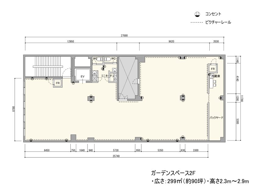 BPガーデンスペース南船場 2F – ワンフロア フロアマップ