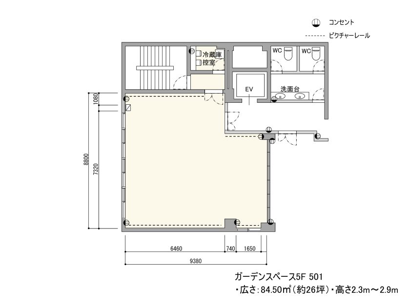 BPガーデンスペース南船場 5F – 501 フロアマップ