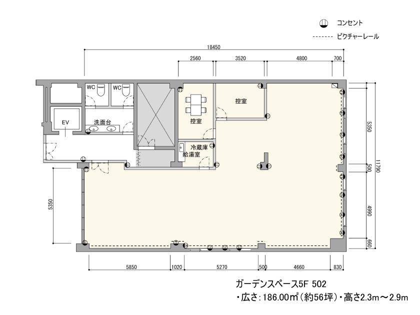 BPガーデンスペース南船場 5F – 502 フロアマップ