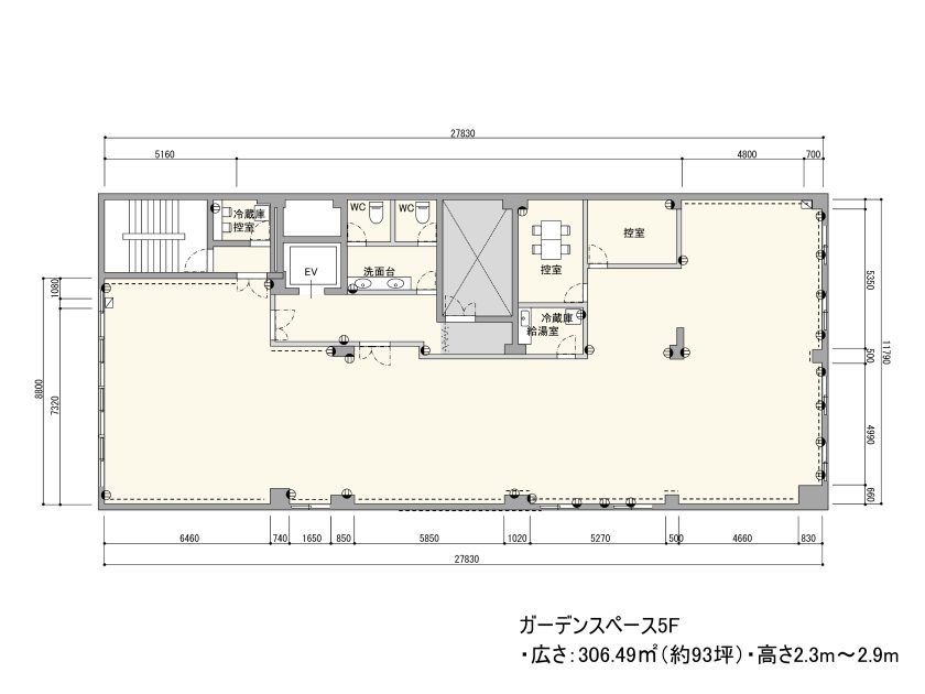 BPガーデンスペース南船場 5F – ワンフロア フロアマップ