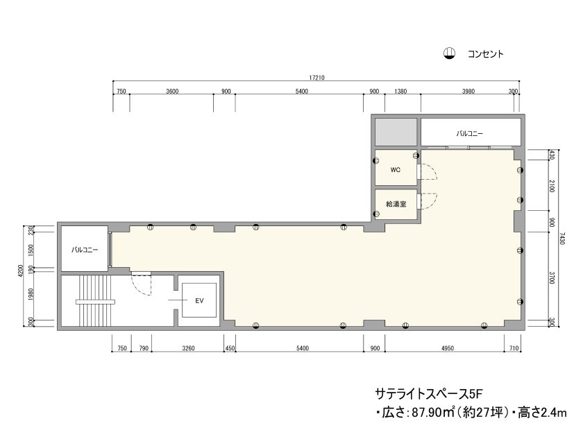 BPサテライトスペース南船場 5F – ワンフロア フロアマップ
