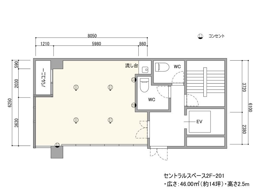 BPセントラルスペース南船場 2F – 201 フロアマップ