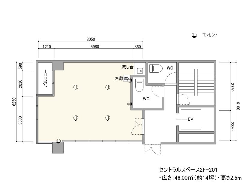 BPセントラルスペース南船場 2F – 201 フロアマップ