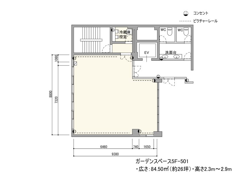 BPガーデンスペース南船場 5F – 501 フロアマップ