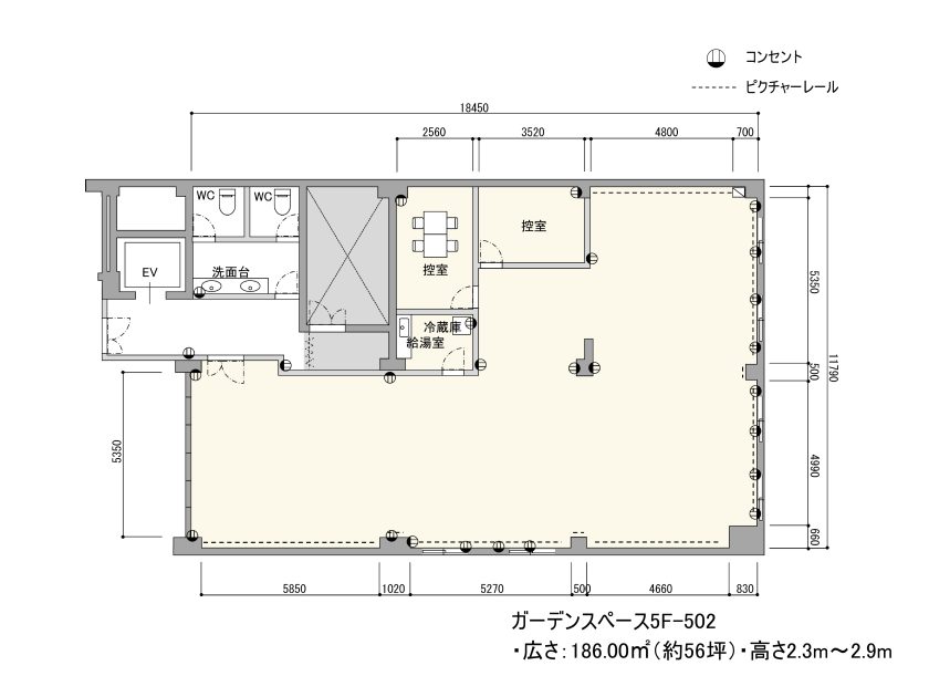 BPガーデンスペース南船場 5F – 502 フロアマップ