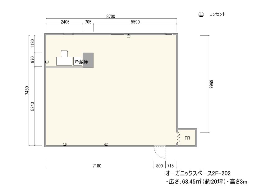 BPオーガニックスペース南船場 2F – 202 フロアマップ