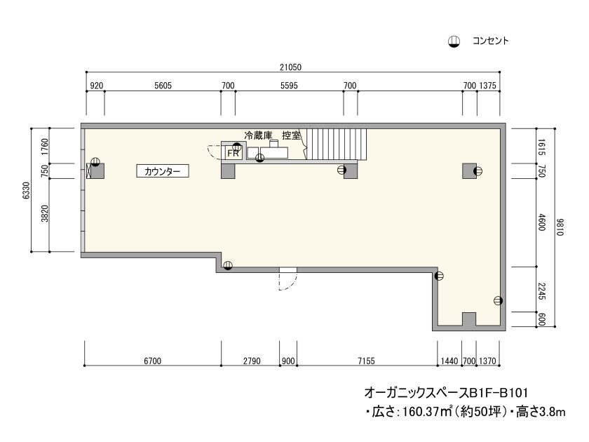 BPオーガニックスペース南船場 B1F – B101 フロアマップ