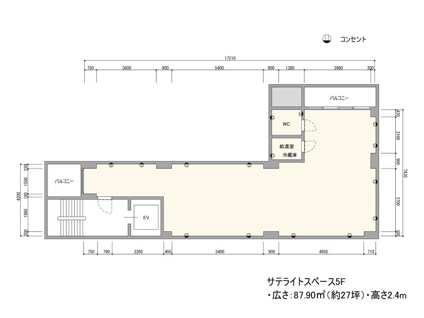 BPサテライトスペース南船場 5F – ワンフロア フロアマップ